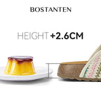 BOSTANTEN Gizeh Shoes Sandal Jepit Thong Velcro Casual Anyaman Cork Footbed Outdoor