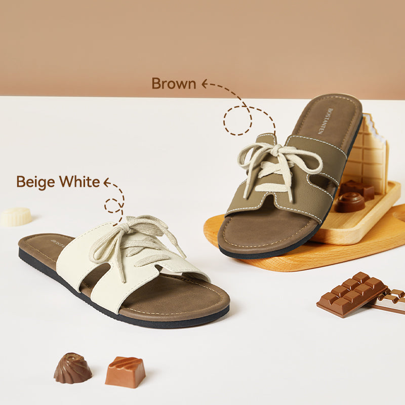 [New Arrival] Bostanten Sandal Flat Wanita – Slop Kekinian Sol Karet Anti Licin