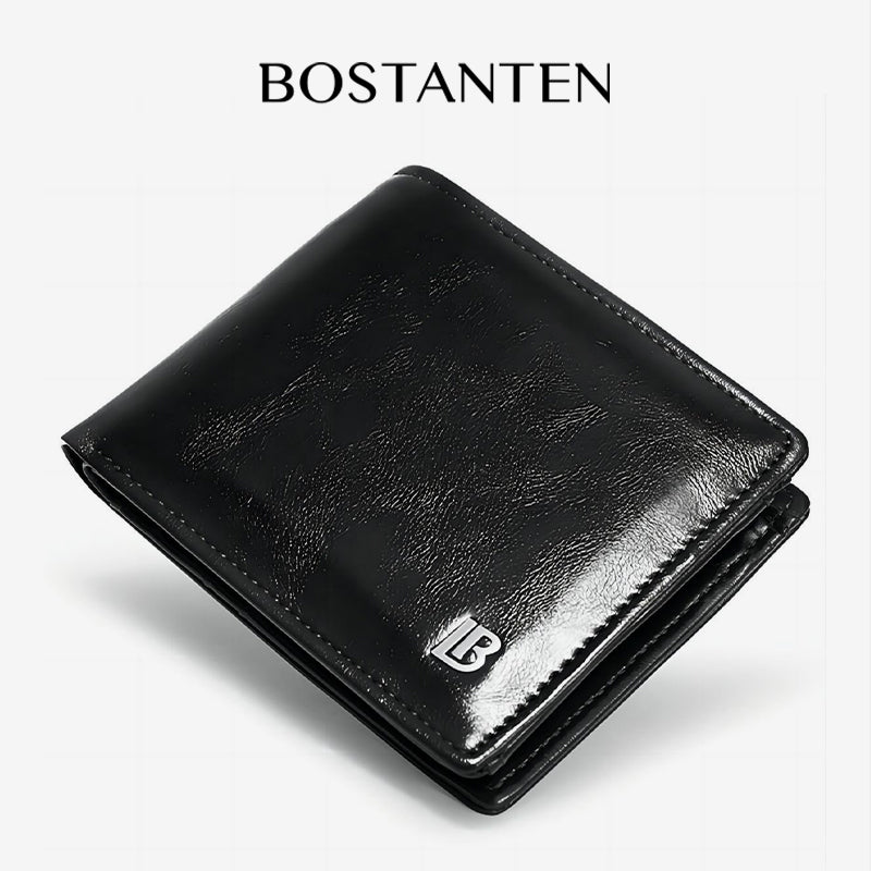 BOSTANTEN Dompet Lipat Pria Koin Ritleting Bahan Kulit PU