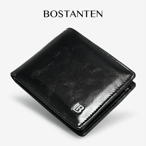 BOSTANTEN Dompet Lipat Pria Koin Ritleting Bahan Kulit PU