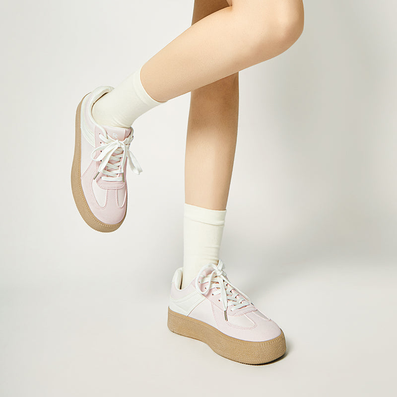 [Wenny shoes] BOSTANTEN Nami Sepatu Sneakers Wanita Sport Shoes Cream Pink Nyaman dan Serbaguna