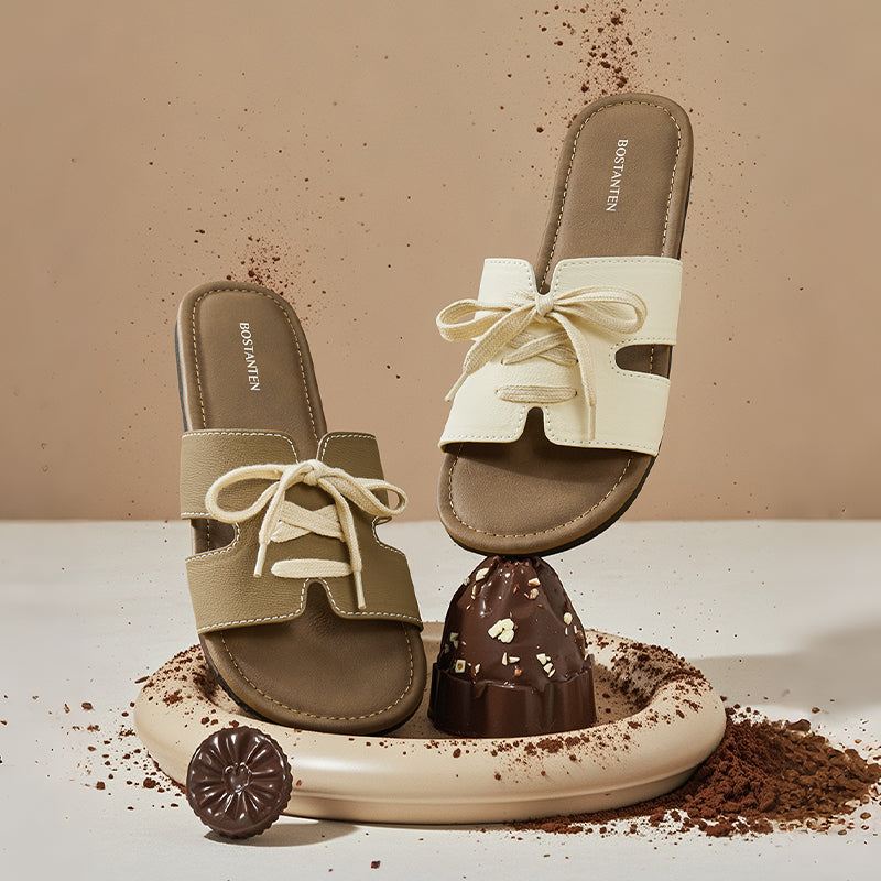 [New Arrival] Bostanten Sandal Flat Wanita – Slop Kekinian Sol Karet Anti Licin
