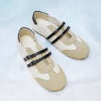 [Twinsy Shoes] Bostanten Sepatu Marry Jane Ballet Wanita Elegan Double Strap Nyaman Trendy‌