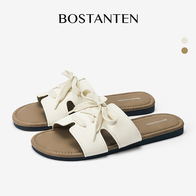 [New Arrival] Bostanten Sandal Flat Wanita – Slop Kekinian Sol Karet Anti Licin