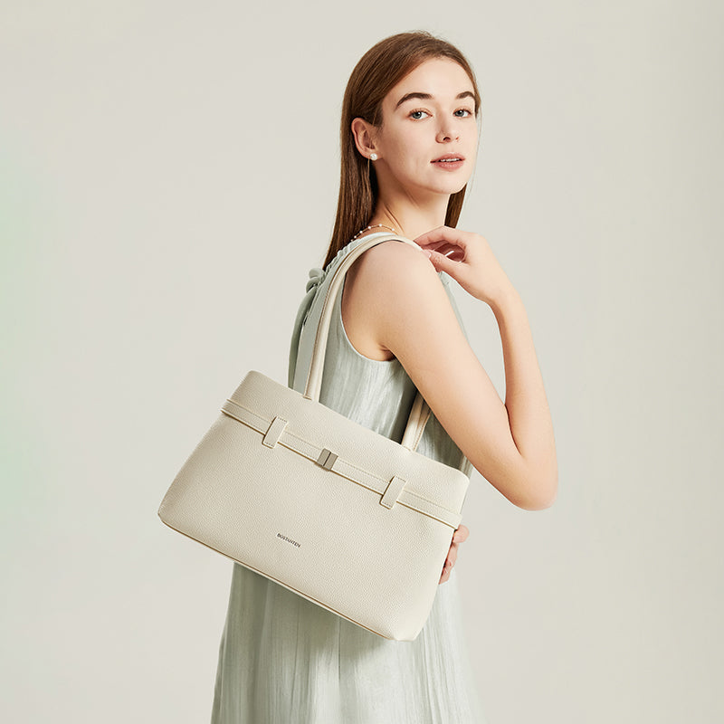 [Lock Tote Bag] BOSTANTEN Tas Tote Kulit PU Tas Selempang Handbag Wanita Korean Style Tote Bag Wanita