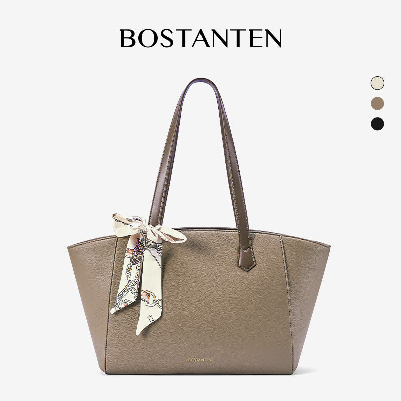 [Mila Bag] BOSTANTEN Totebag Kulit Wanita – Monogram Medium, Gaya Korea Casual