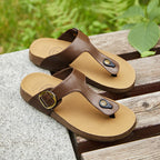 BOSTANTEN Gizeh Shoes Sandal Jepit Thong Velcro Casual Anyaman Cork Footbed Outdoor