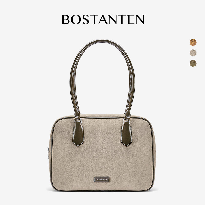 [Suede Toast Bag] BOSTANTEN Totebag Wanita Tas laptop 13,3 inci Tas Bahu Kuliah Terbaru Tas Bahu Kekinian
