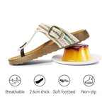 BOSTANTEN Gizeh Shoes Sandal Jepit Thong Velcro Casual Anyaman Cork Footbed Outdoor