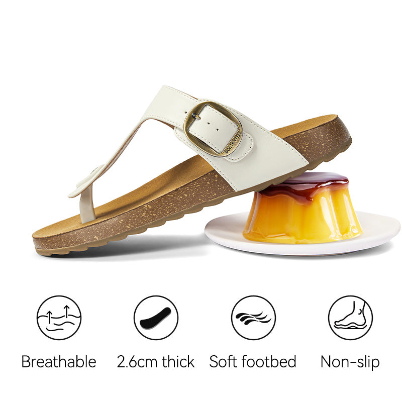 BOSTANTEN Gizeh Shoes Sandal Jepit Thong Velcro Casual Anyaman Cork Footbed Outdoor