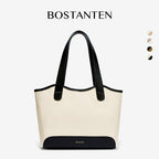 [Olivia Bag] BOSTANTEN Totebag Wanita – Canvas & Kulit Sintetis, Kapasitas Besar