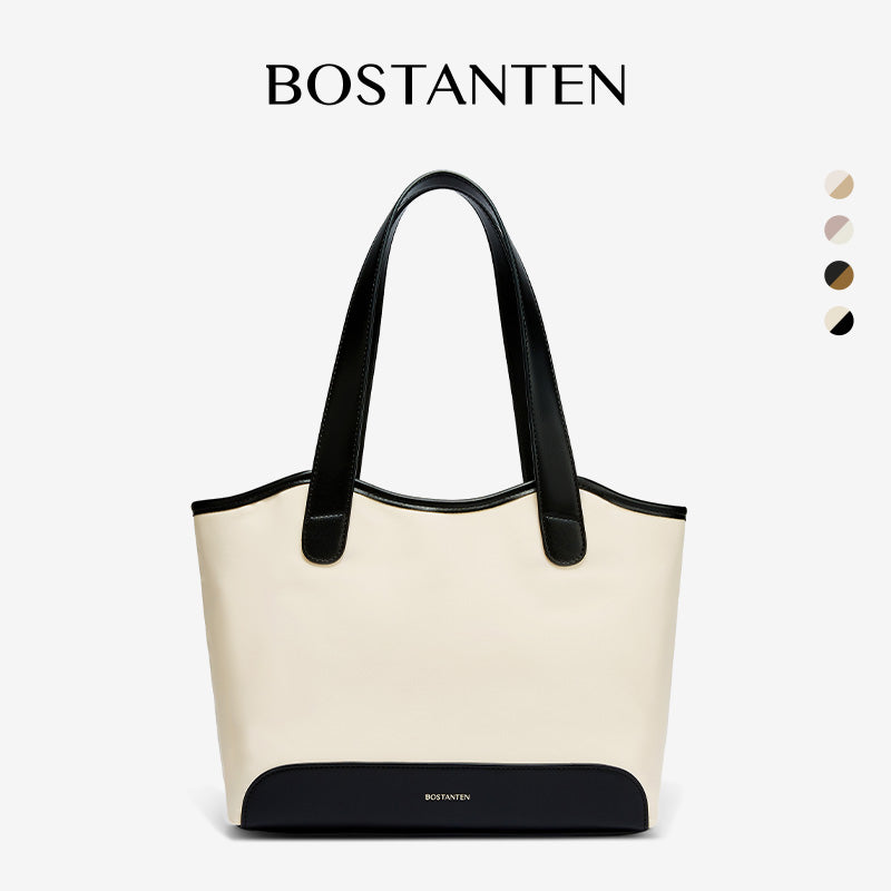 [Olivia Bag] BOSTANTEN Totebag Wanita – Canvas & Kulit Sintetis, Kapasitas Besar