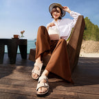 BOSTANTEN Ark Classic Flat Sandal Wanita Sepatu Casual Birken Slide Dua Buckle Umroh Haji Empuk Nyaman Anti Slip