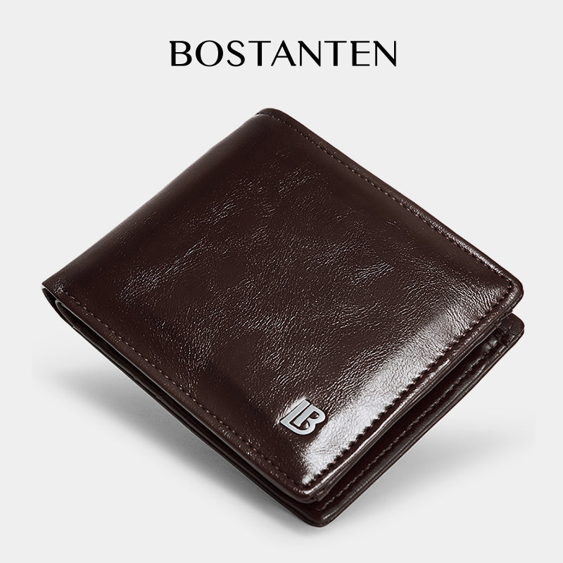 BOSTANTEN Dompet Lipat Pria Koin Ritleting Bahan Kulit PU