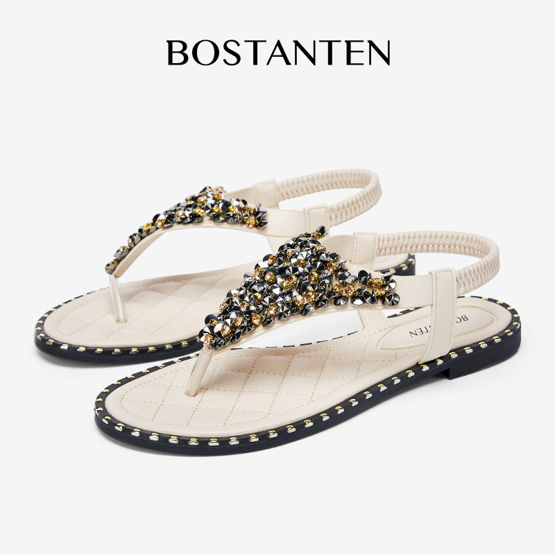 Sandal Wanita Glitter Berkilau Bostanten – Sol Tipis, Gaya Elegan