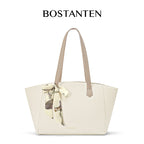 [Mila Bag] BOSTANTEN Totebag Kulit Wanita – Monogram Medium, Gaya Korea Casual