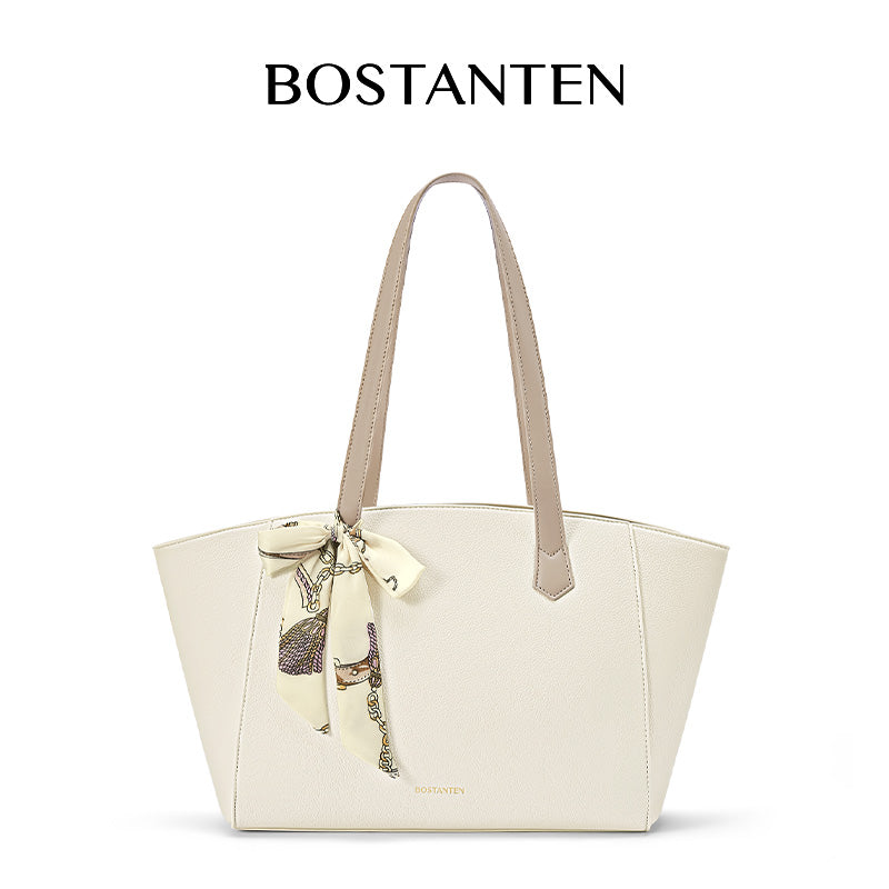 [Mila Bag] BOSTANTEN Totebag Kulit Wanita – Monogram Medium, Gaya Korea Casual