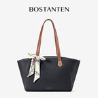 [Mila Bag] BOSTANTEN Totebag Kulit Wanita – Monogram Medium, Gaya Korea Casual