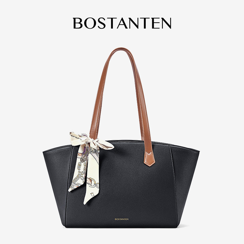 [Mila Bag] BOSTANTEN Totebag Kulit Wanita – Monogram Medium, Gaya Korea Casual