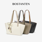 [Mila Bag] BOSTANTEN Totebag Kulit Wanita – Monogram Medium, Gaya Korea Casual