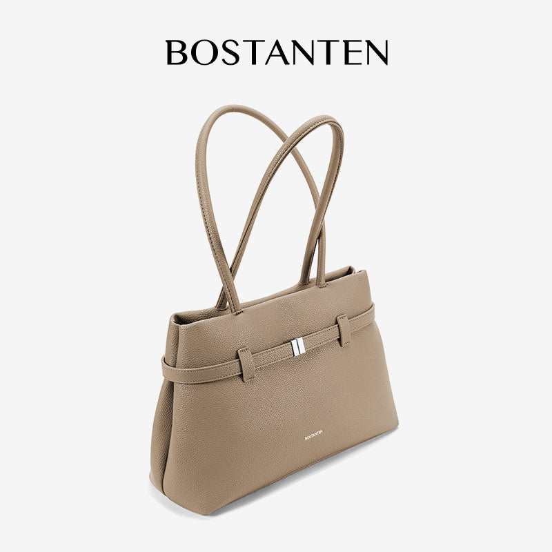 [Lock Tote Bag] BOSTANTEN Tas Tote Kulit PU Tas Selempang Handbag Wanita Korean Style Tote Bag Wanita