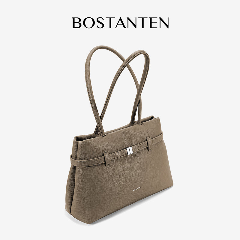 [Lock Tote Bag] BOSTANTEN Tas Tote Kulit PU Tas Selempang Handbag Wanita Korean Style Tote Bag Wanita