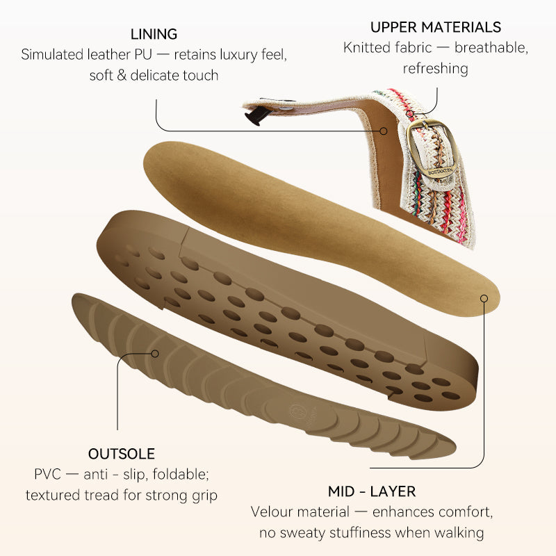 BOSTANTEN Gizeh Shoes Sandal Jepit Thong Velcro Casual Anyaman Cork Footbed Outdoor