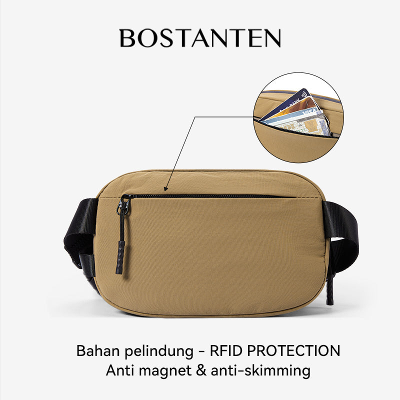 BOSTANTEN Tas Pinggang Pria Tahan Air Tersedia
