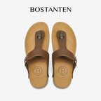 BOSTANTEN Gizeh Shoes Sandal Jepit Thong Velcro Casual Anyaman Cork Footbed Outdoor