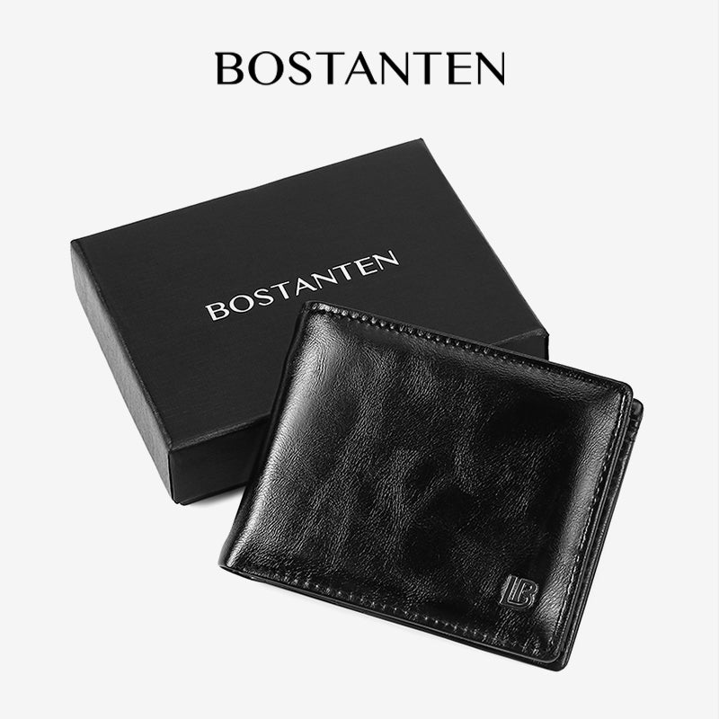 BOSTANTEN Dompet Lipat Pria Koin Ritleting Bahan Kulit PU
