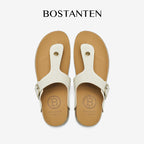 BOSTANTEN Gizeh Shoes Sandal Jepit Thong Velcro Casual Anyaman Cork Footbed Outdoor