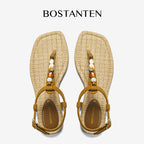 BOSTANTEN Lucky Sandal Flat Jepit Wanita Korea Premium Pesta kekinian