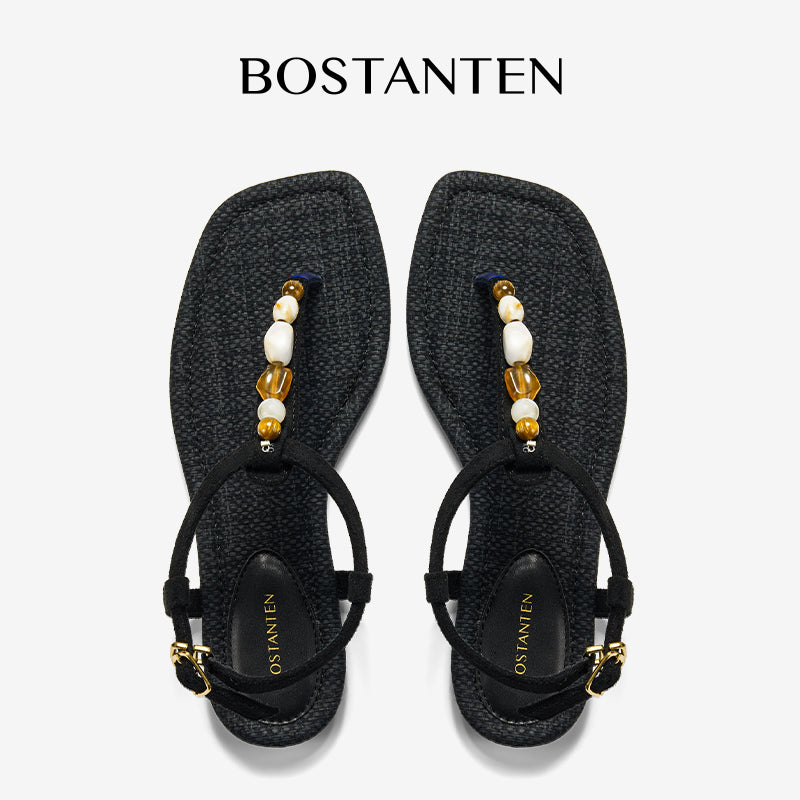 BOSTANTEN Lucky Sandal Flat Jepit Wanita Korea Premium Pesta kekinian
