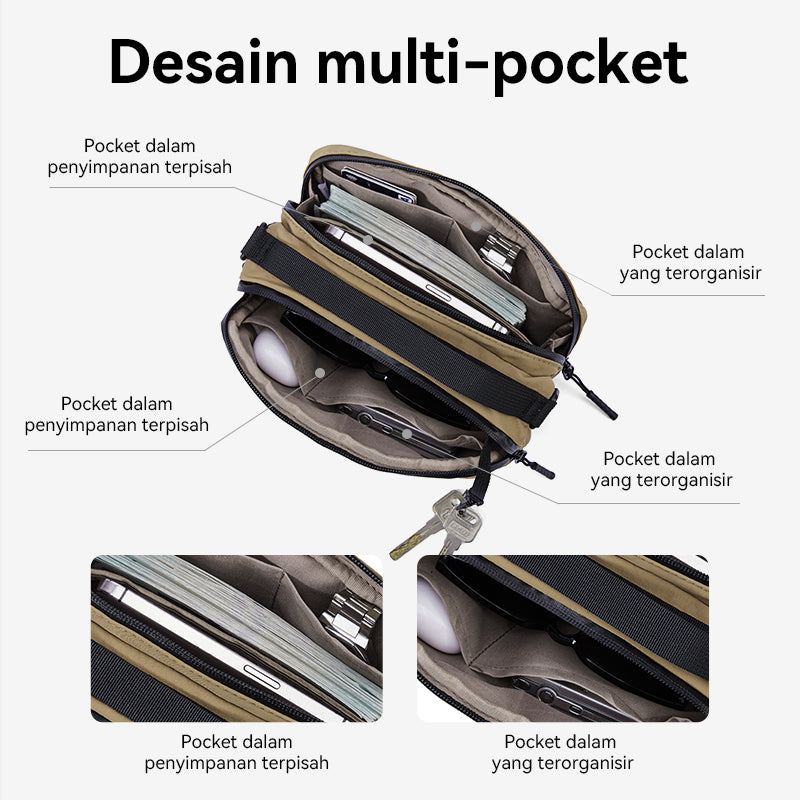 Bostanten Tas Pria Selempang Pinggang Sling Waist Bag Waterproof