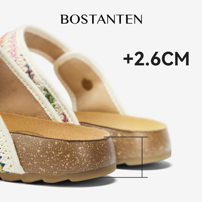 BOSTANTEN Gizeh Shoes Sandal Jepit Thong Velcro Casual Anyaman Cork Footbed Outdoor
