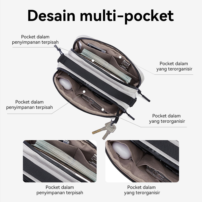 Bostanten Tas Pria Selempang Pinggang Sling Waist Bag Waterproof