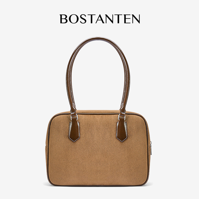 [Suede Toast Bag] BOSTANTEN Totebag Wanita Tas laptop 13,3 inci Tas Bahu Kuliah Terbaru Tas Bahu Kekinian