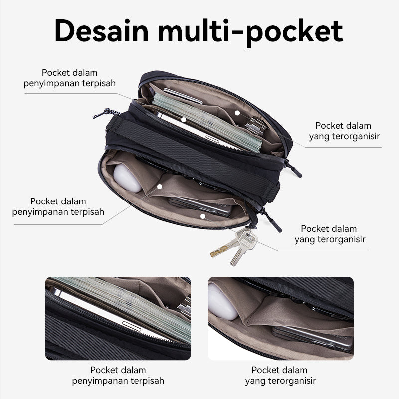 Bostanten Tas Pria Selempang Pinggang Sling Waist Bag Waterproof