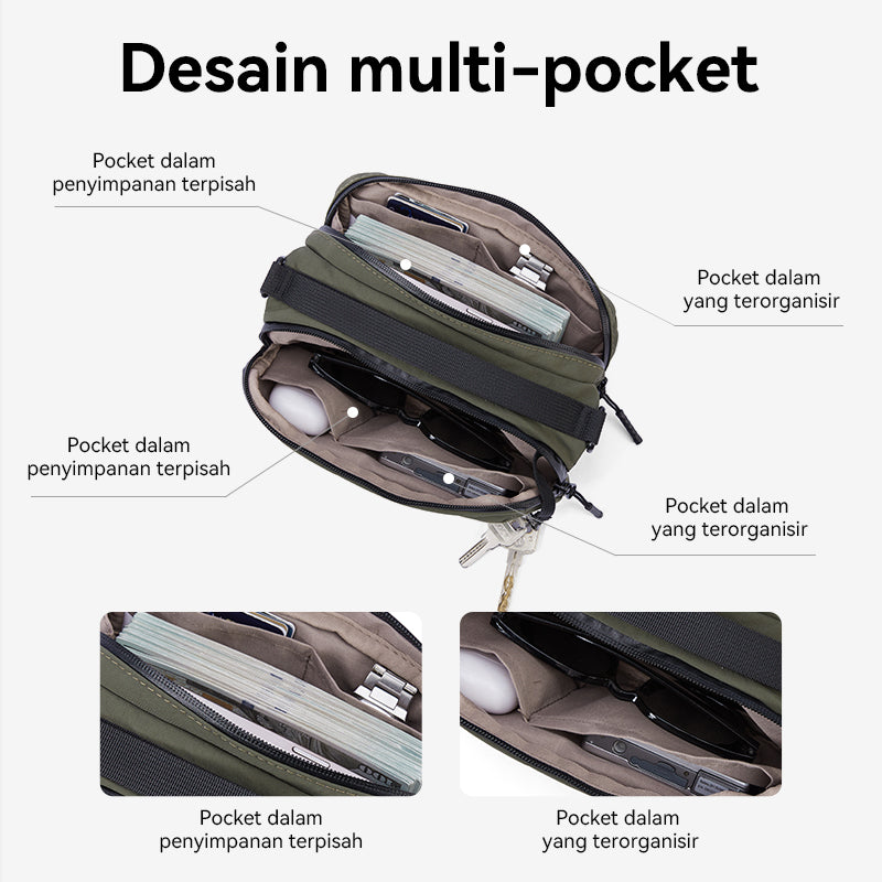 Bostanten Tas Pria Selempang Pinggang Sling Waist Bag Waterproof