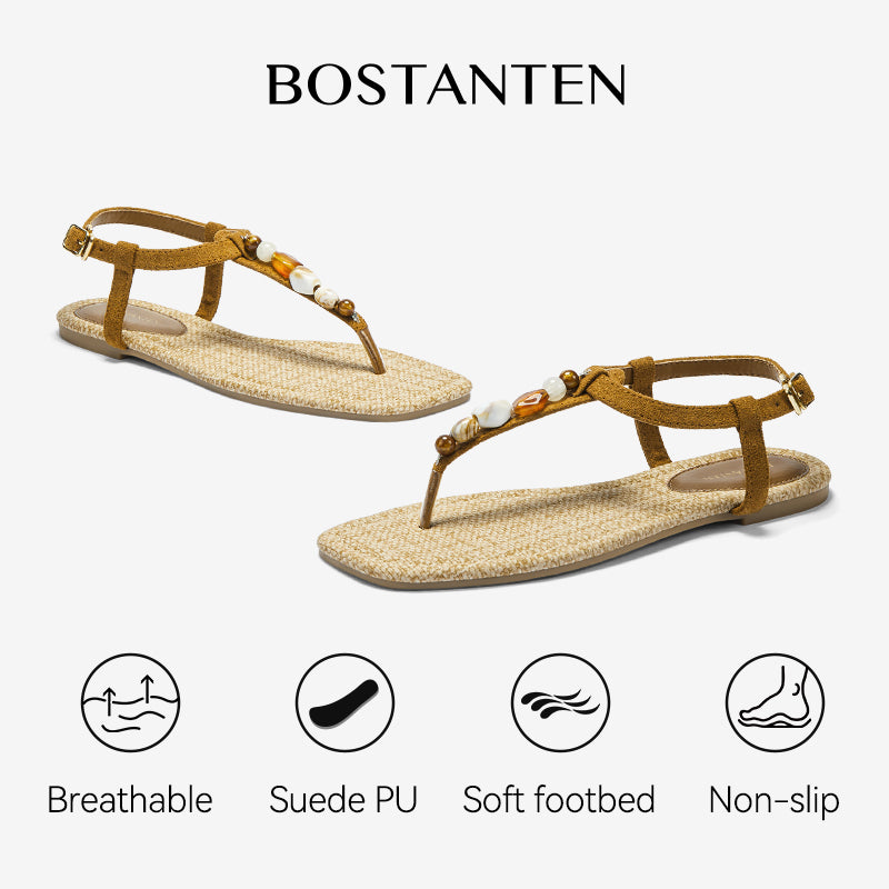 BOSTANTEN Lucky Sandal Flat Jepit Wanita Korea Premium Pesta kekinian