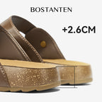 BOSTANTEN Gizeh Shoes Sandal Jepit Thong Velcro Casual Anyaman Cork Footbed Outdoor
