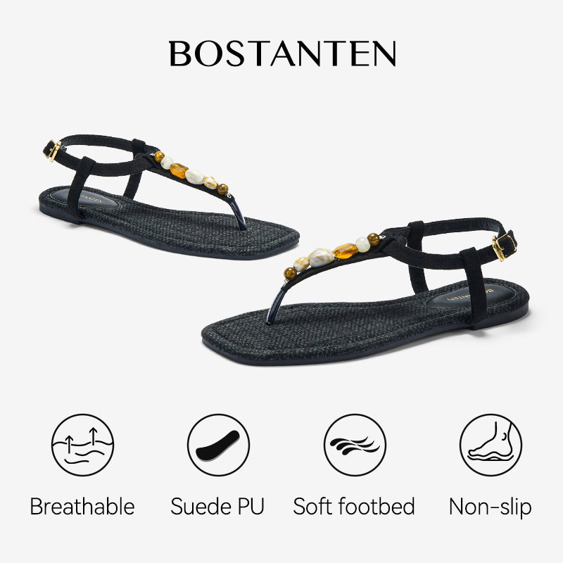 BOSTANTEN Lucky Sandal Flat Jepit Wanita Korea Premium Pesta kekinian