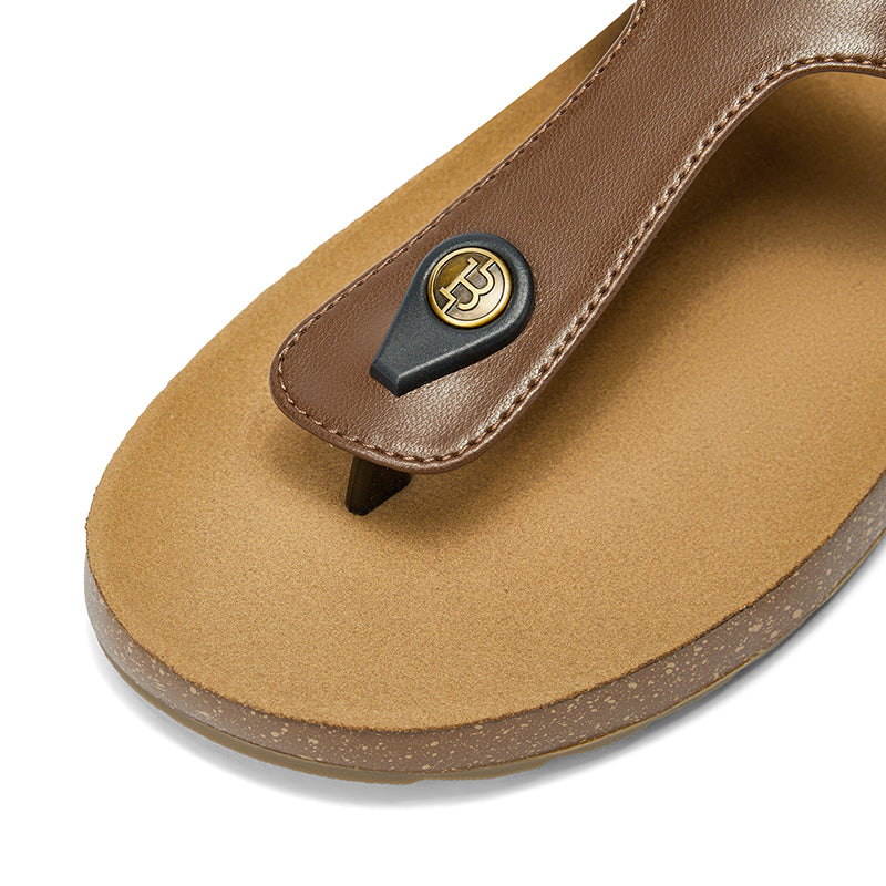 BOSTANTEN Gizeh Shoes Sandal Jepit Thong Velcro Casual Anyaman Cork Footbed Outdoor