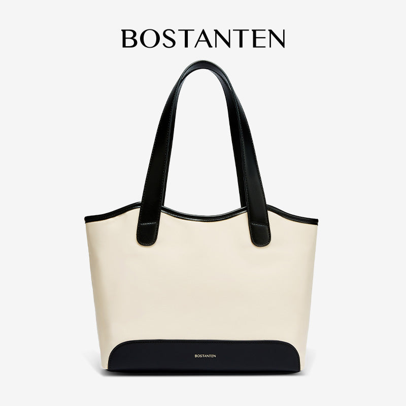 [Olivia Bag] BOSTANTEN Totebag Wanita – Canvas & Kulit Sintetis, Kapasitas Besar