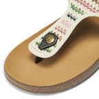 BOSTANTEN Gizeh Shoes Sandal Jepit Thong Velcro Casual Anyaman Cork Footbed Outdoor