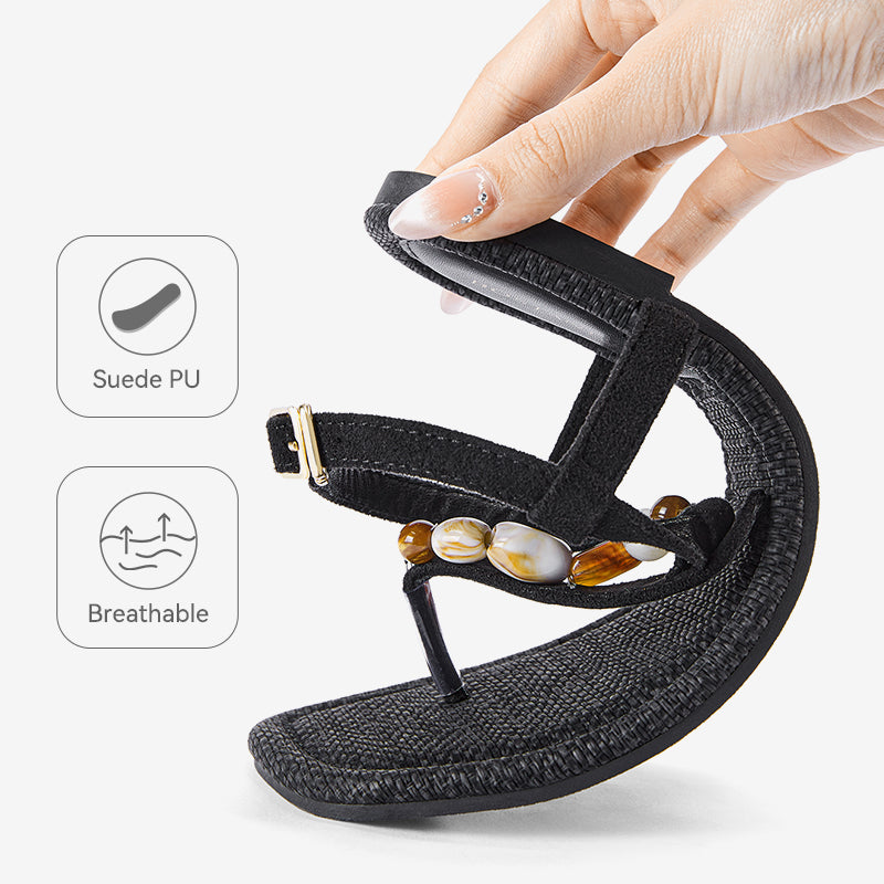 BOSTANTEN Lucky Sandal Flat Jepit Wanita Korea Premium Pesta kekinian