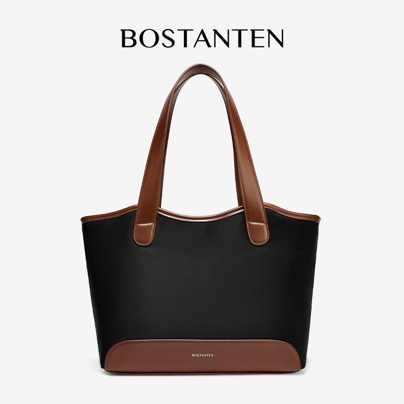 [Olivia Bag] BOSTANTEN Totebag Wanita – Canvas & Kulit Sintetis, Kapasitas Besar