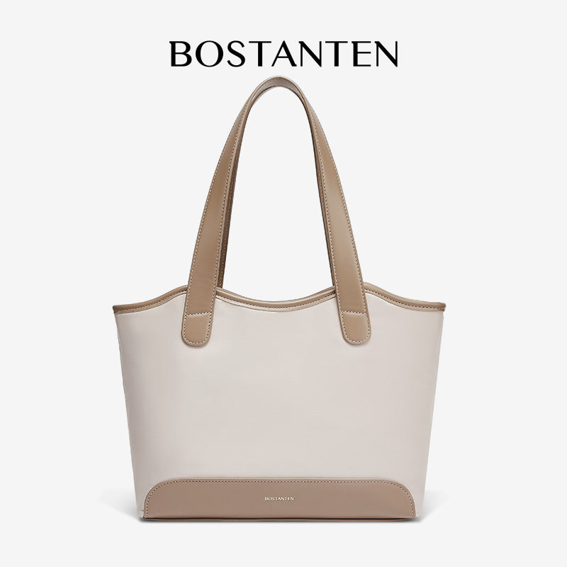 [Olivia Bag] BOSTANTEN Totebag Wanita – Canvas & Kulit Sintetis, Kapasitas Besar