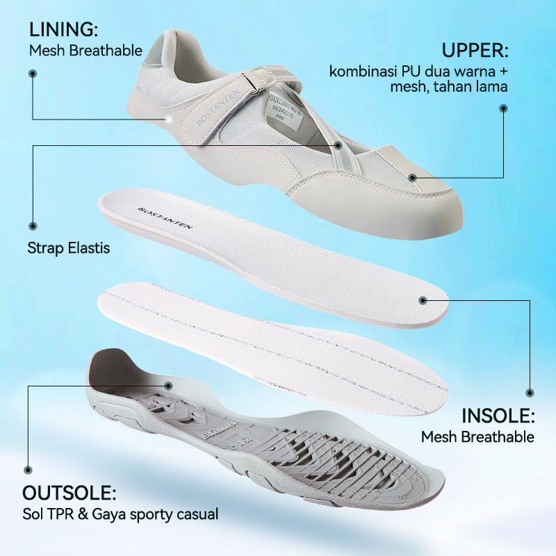 BOSTANTEN Lina Shoes Sneakers Wanita Sepatu Mary Jane