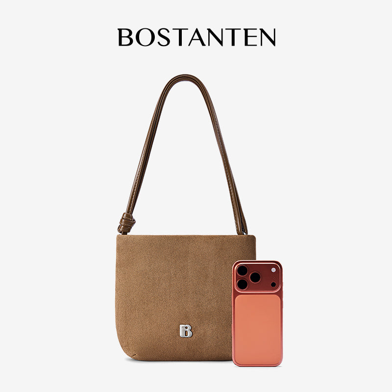 [Teddy Bag] BOSTANTEN Tas Selempang Wanita Kulit Suede Mini Fashionable – Desain Tali Anyaman DIY Adjustable Strap Tas Selempang